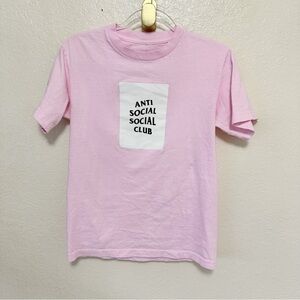 Anti Social Social Club Box Logo Tee (Pink) size S